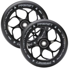 Fasen 120mm 6 Spoke Wheel Black/Black PU | Pair