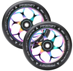 Fasen 120mm 6 Spoke Wheel Oil Slick/Black PU | Pair