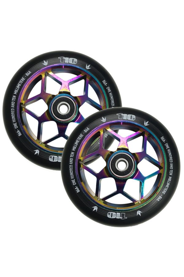 Blunt Envy Diamond Scooter Wheel Pair - 110mm x 24mm - Oil Slick / Black 