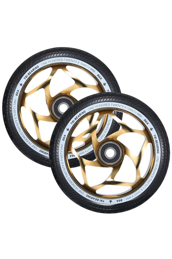 Blunt Envy 120mm/30mm Tri Bearing Wheel Pair - Gold/Black
