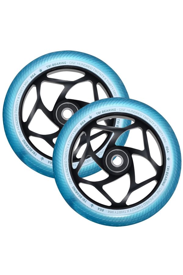 Blunt Envy 120mm/30mm Tri Bearing Wheel Pair - Teal 
