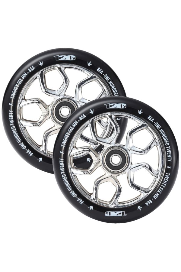 Blunt Envy Lambo Scooter Wheel Pair - 120mm x 26mm - Chrome / Black